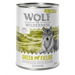 Wolf of Wilderness Senior - Single Protein Freilandfleisch/-innereien 6 / 12 x 400 g  - 12 x 400 g: Senior Green Fields, Freiland-Lamm & Freiland-Huhn