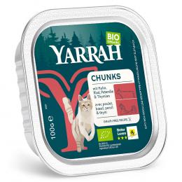 Yarrah Bio Chunks 16 x 100 g - Bio-Huhn mit Hering & Bio-Spriulina