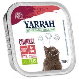 Yarrah Bio Chunks 6 x 100 g - Bio Huhn & Bio Rind mit Bio Petersilie & Bio Thymian