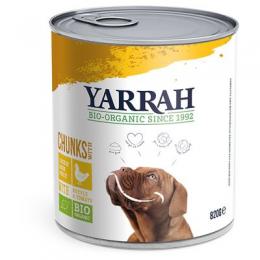 Yarrah Bio Nassfutter Dose 6 x 820 g - Bio-Rind mit Bio-Brennnessel & Bio-Tomate
