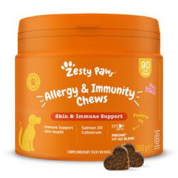 Angebot für Zesty Paws Allergy & Immunity Chews Lachs - Sparpaket: 2 x 90 Kautabletten - Kategorie Hund / Spezial- & Ergänzungsfutter / Allergiker / Futterergänzung.  Lieferzeit: 1-2 Tage -  jetzt kaufen.