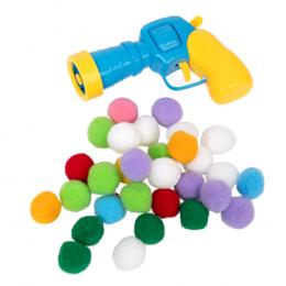zooplus Basics Plüschball-Pistole für Katzen - Spielzeugpistole inkl. 30 Plüschbälle