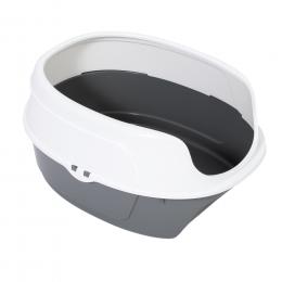 zooplus Basics Schalentoilette für Katzen - grau / weiß