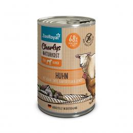 ZooRoyal Charlys Naturkost Huhn mit Schaf, Ente, Kartoffeln und Leinöl 6x400g