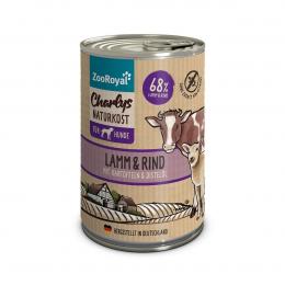 ZooRoyal Charlys Naturkost Lamm und Rind mit Kartoffeln und Distelöl 400g