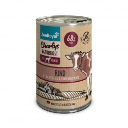 ZooRoyal Charlys Naturkost Rind mit Kartoffel und Sonnenblumenöl 6x400g