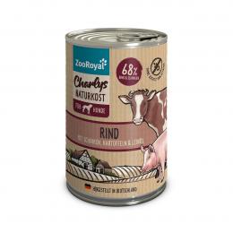 ZooRoyal Charlys Naturkost Rind mit Schinken, Kartoffeln und Leinöl 6x400g