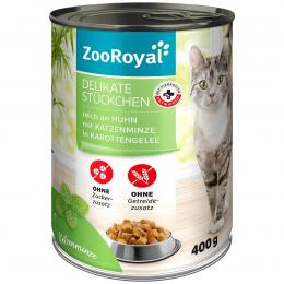 ZooRoyal Delikate Stückchen mit Katzenminze 12x400 g