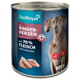 ZooRoyal Hunde-Nassfutter mit Rinderherzen 6x800g
