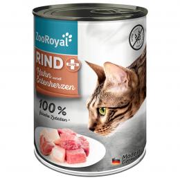 ZooRoyal Katze Rind + Huhn und Entenherzen 12x400g