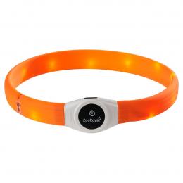 ZooRoyal LED Leuchthalsband USB Langhaar orange