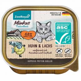 ZooRoyal Minkas Huhn und ASC Lachs mit Karotten 16x100 g