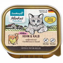 ZooRoyal Minkas Naturkost Kitten Huhn und Kalb mit Cranberries 16x100g