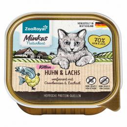 ZooRoyal Minkas Naturkost Kitten Huhn und Lachs mit Cranberries 16x100g