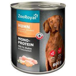 ZooRoyal Mono-Protein Huhn mit Zucchini Möhren und Distelöl 6x800g
