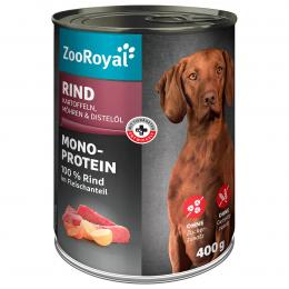ZooRoyal Mono-Protein Rind mit Kartoffeln, Möhren und Distelöl 6x400g